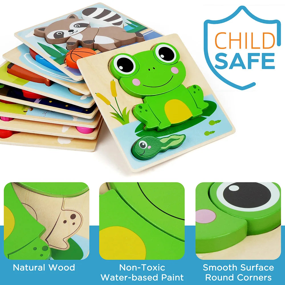 Pack Animal Wooden Puzzle Set