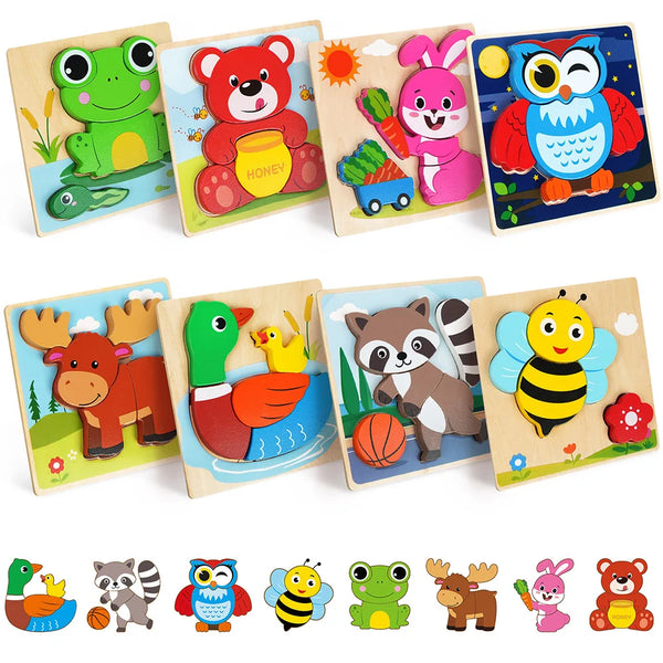 Pack Animal Wooden Puzzle Set