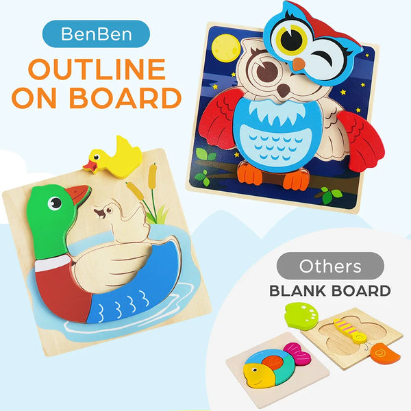 Pack Animal Wooden Puzzle Set